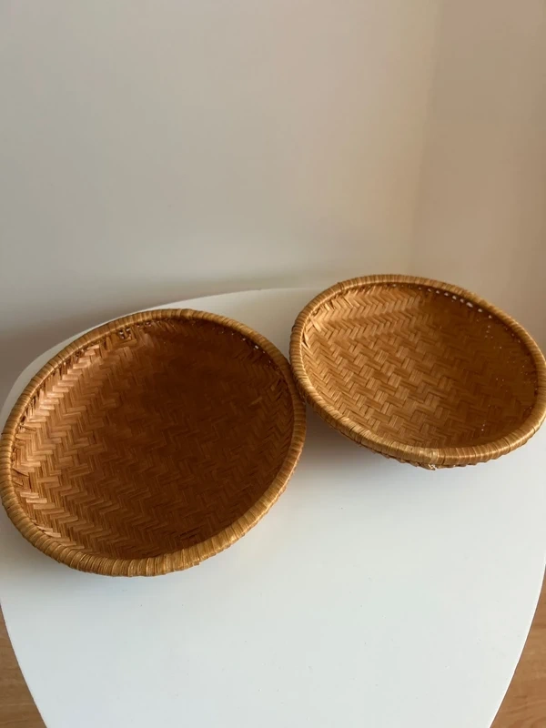2 ks staré ratanové misky - 2