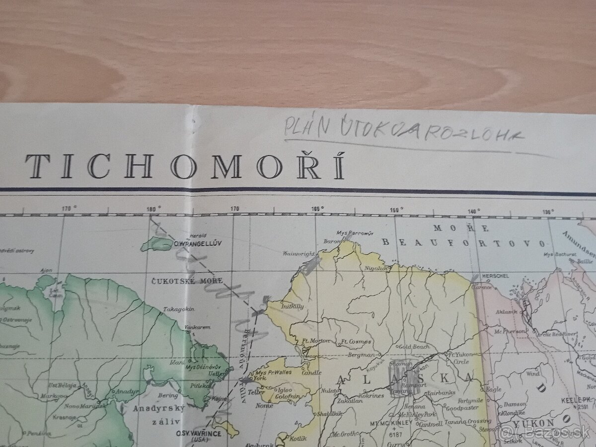 Stara mapa plan útoku Tichomorie - 2