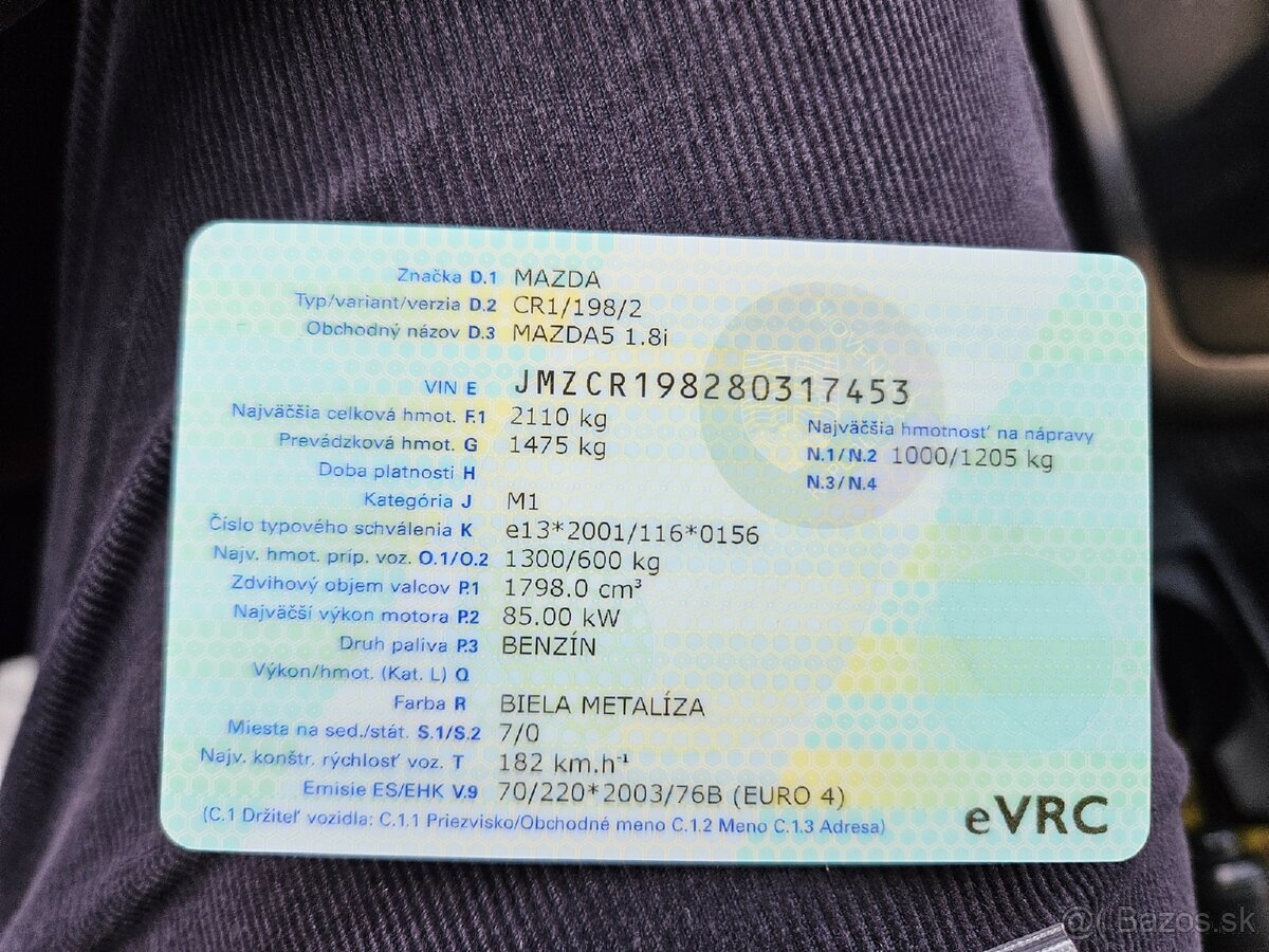 Mazda 5 1.8 benzin 7 miestna - 2