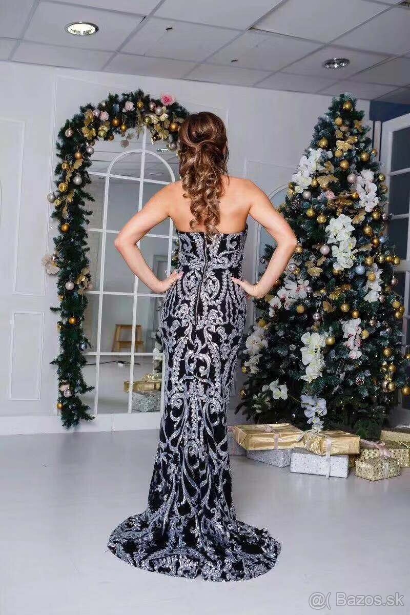 Krásne čierne spoločenské šaty - 2