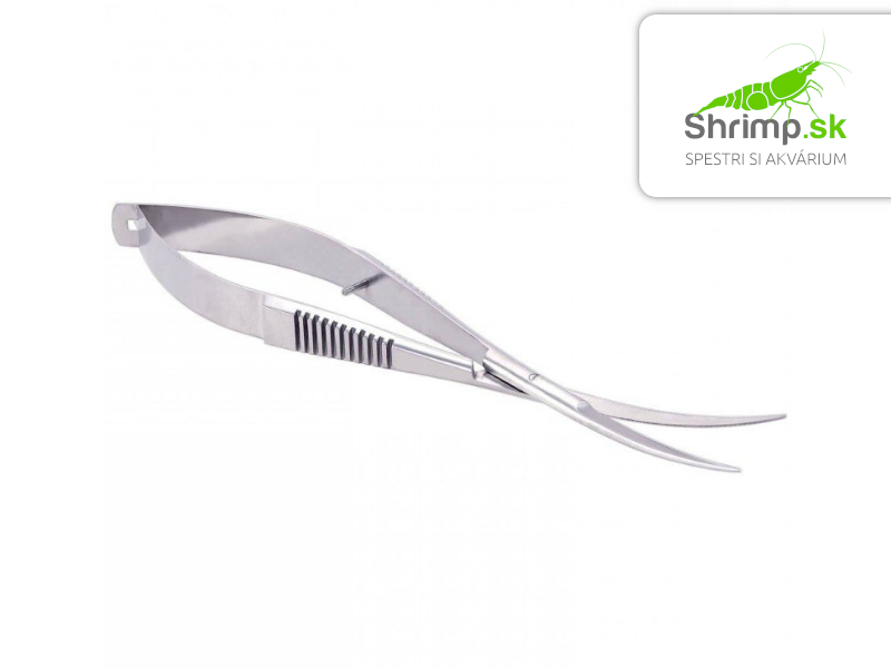 Nožnice zahnuté pružinové + AQT Pinzeta zakrivená - 16 cm - 2