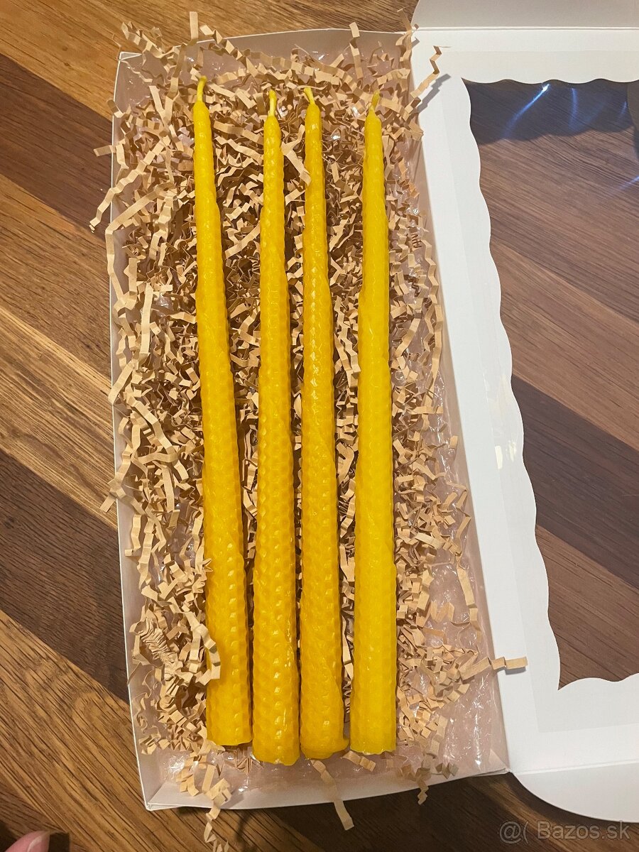 Sviečky na adventny veniec,zo včelieho vosku - 2