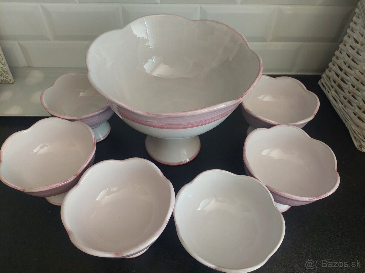 Keramický set - misa + 6 misiek - 2