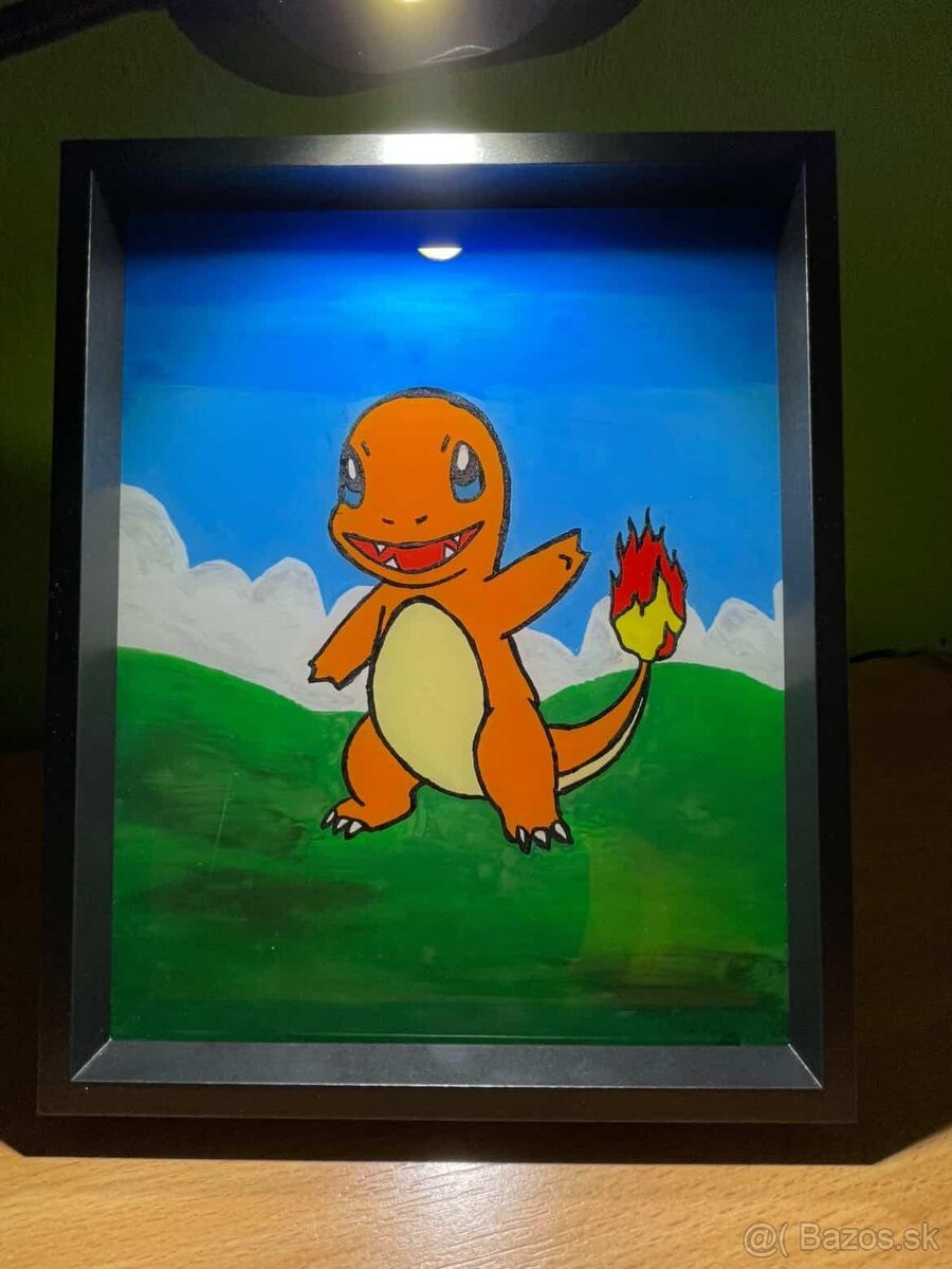 Charmander na skle maľovaný - 2