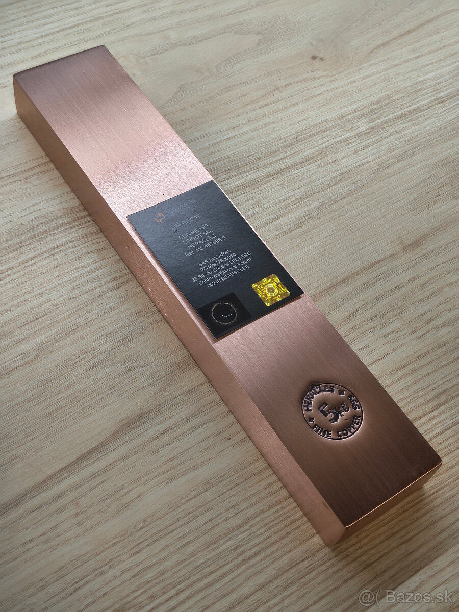 5kg medená investičná tehla/ingot .999 - 2