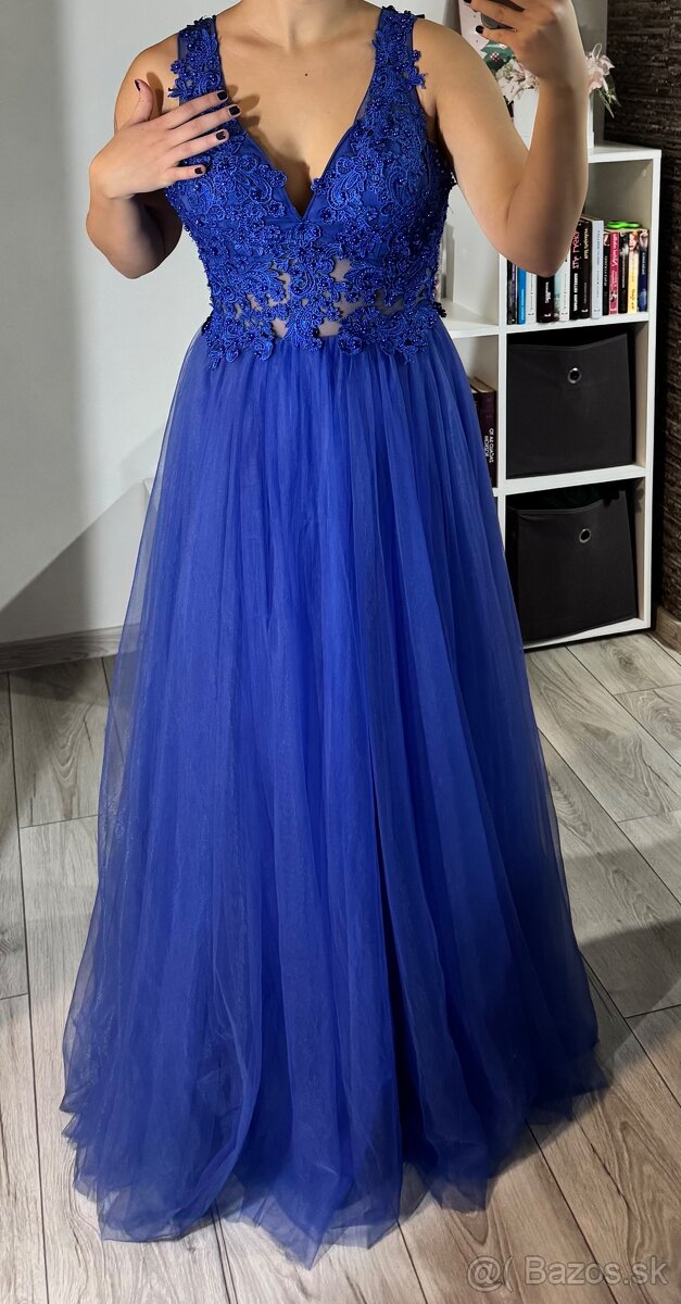 Modré šaty 36/S - 2