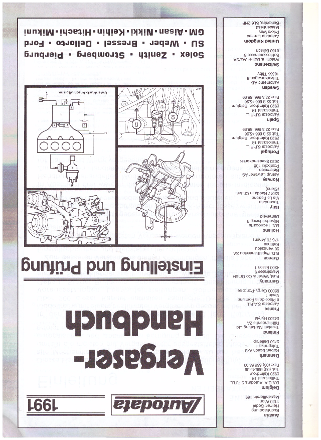 AUTODATA VERGASERHANBUCH 1991 - 2