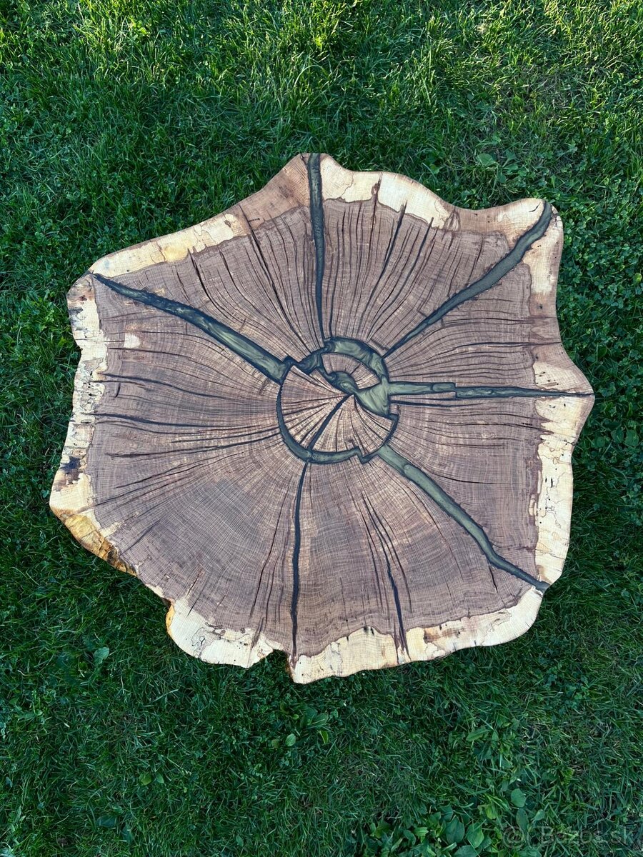 Stôl z masívneho duba a epoxidu - 2