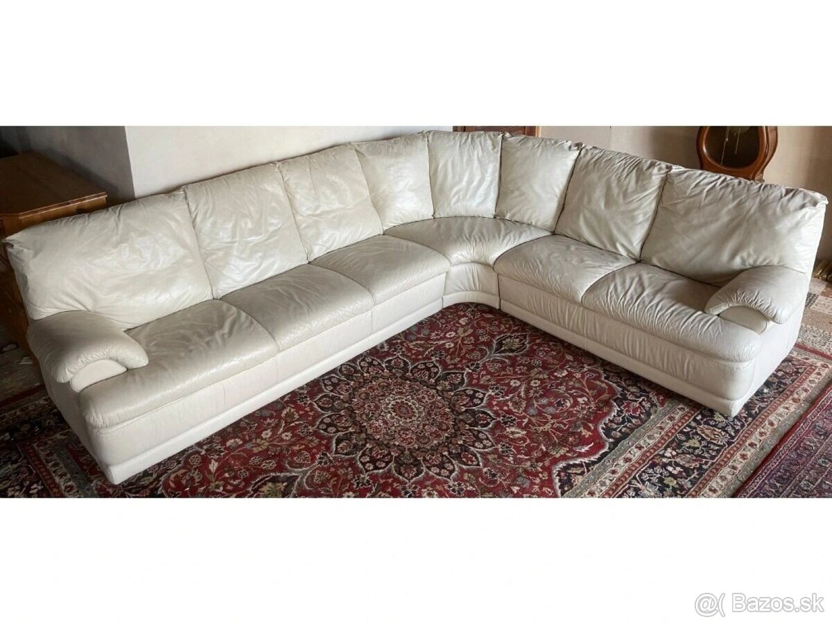 Moderní rohová kožená sedací souprava, 2663 - 2