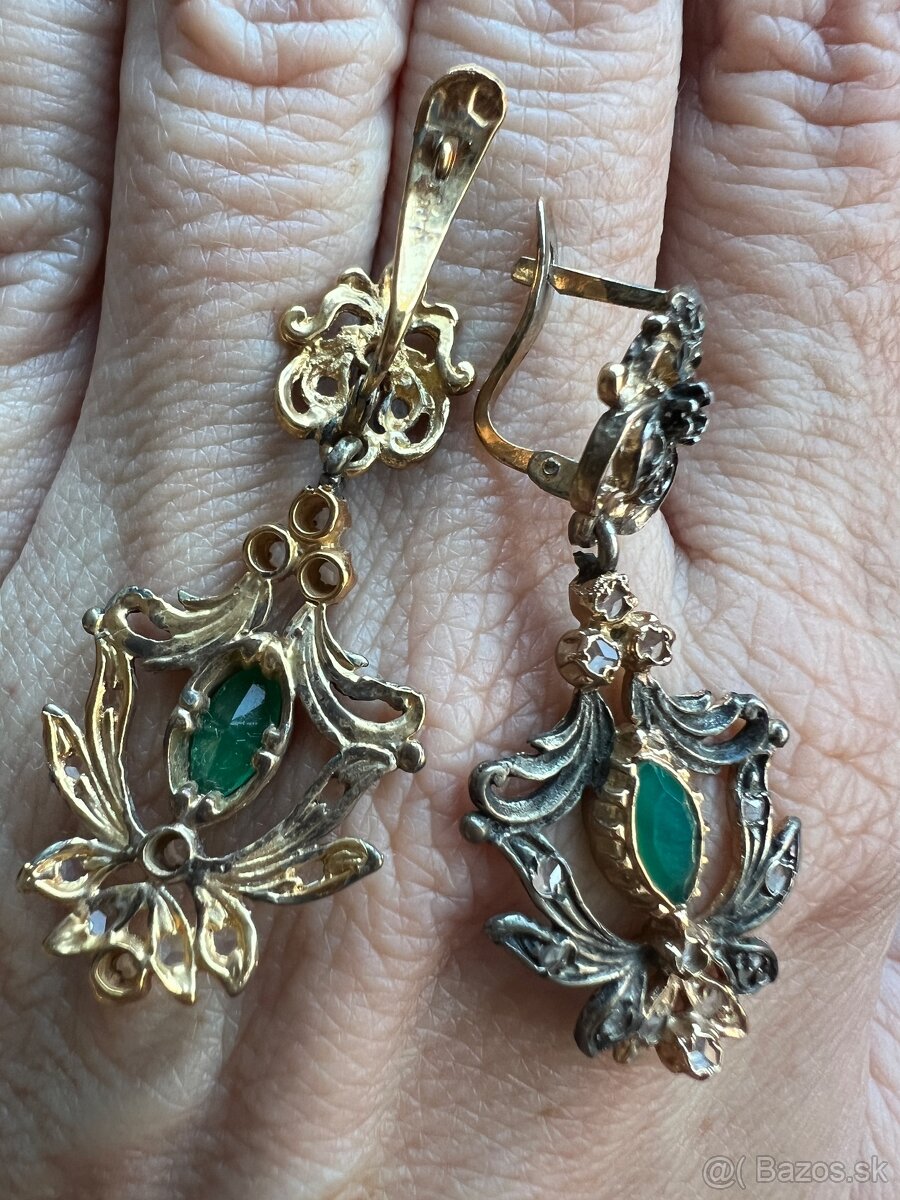 Nausnice striebro a 18k zlato - 2