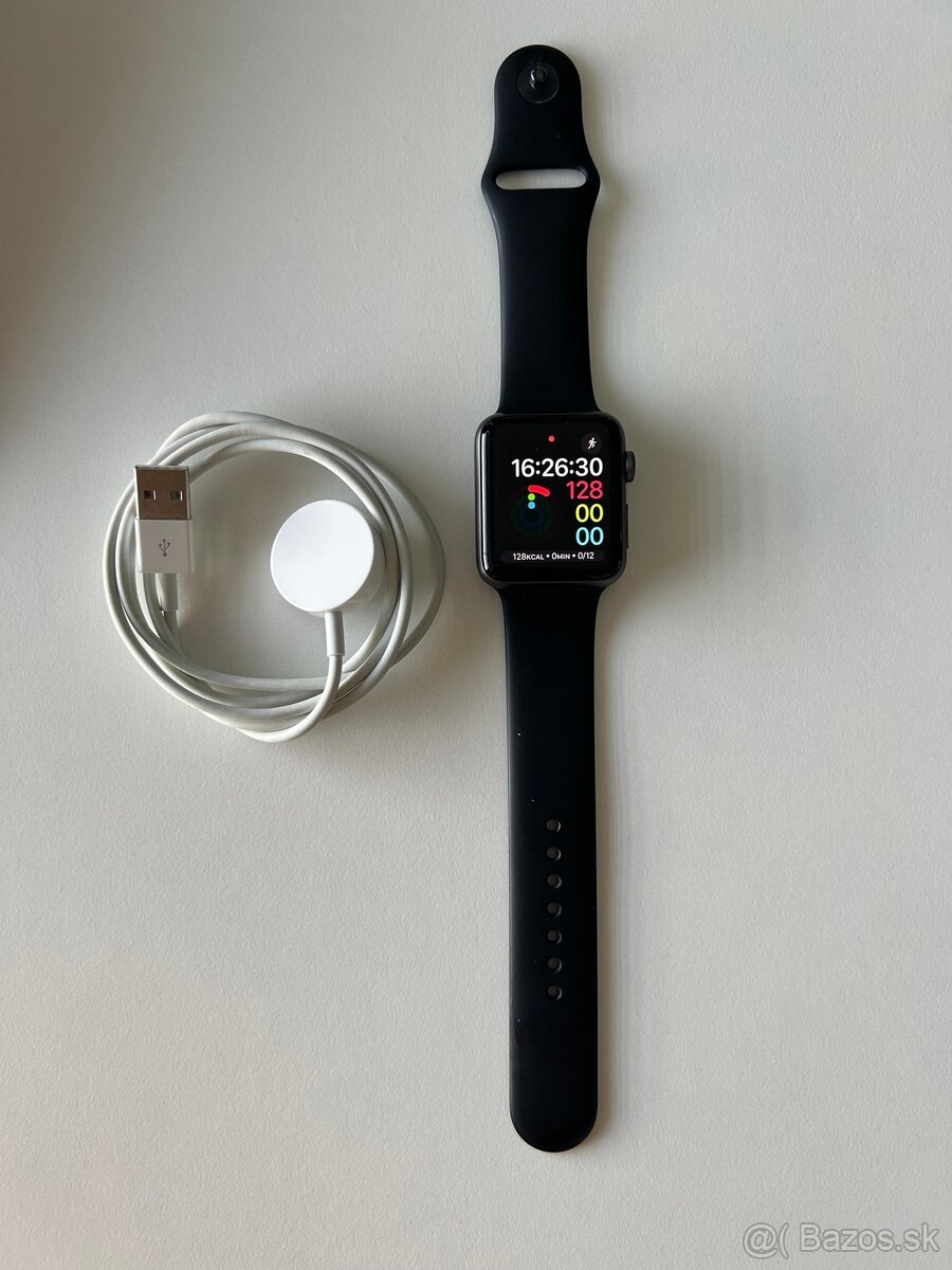 Apple watch 3 42mm (baterka 90%) + kábel, krabica - 2