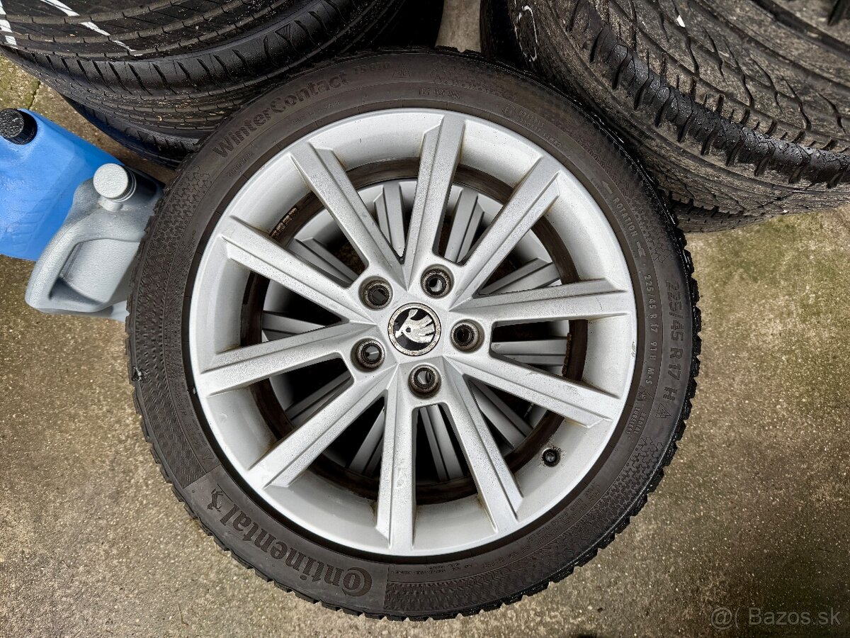 5x112 R17 original SKODA Octavia 3 TERON + zimné pneu 7-8mm - 2