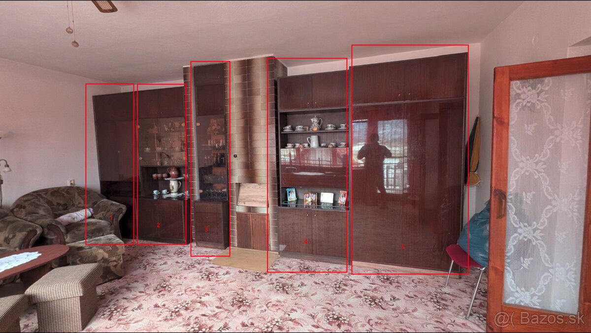 Mahagónová obývacia stena - 2