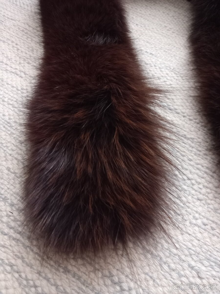 Kožušinový golier tmavohnedý - 2