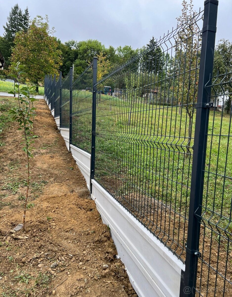 Betonovy plot a podhrabove dosky 3D 2D pletiva - 2