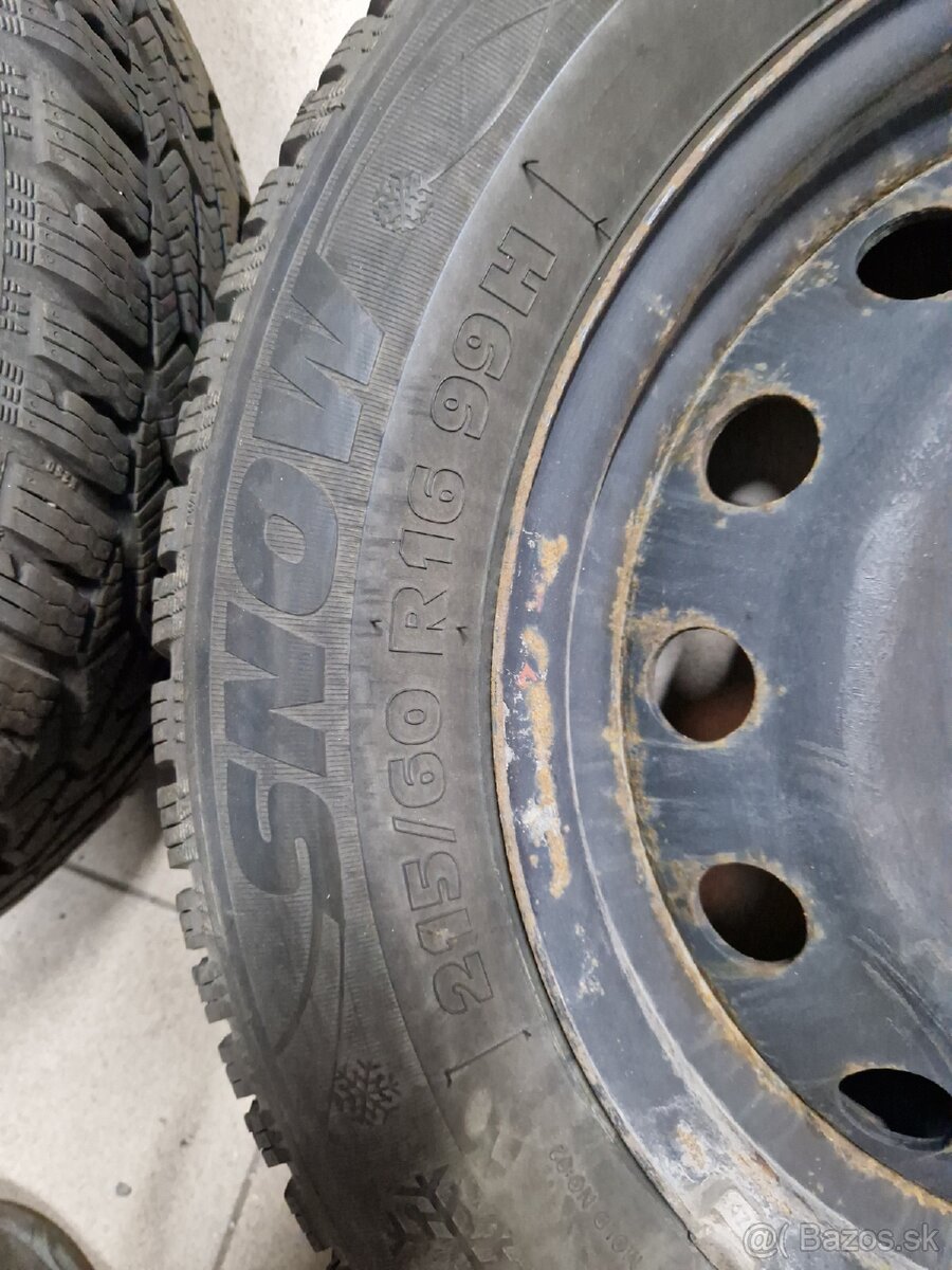 Disky 5x108 R16 obuté zimné pneumatiky 215/60R16 - 2
