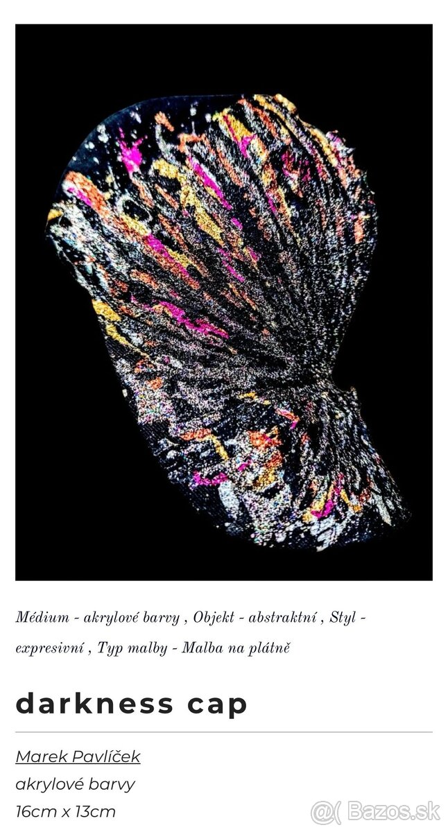 DARKNESS cap od maliara Mareka Pavlíčka s certifikátom pravo - 2