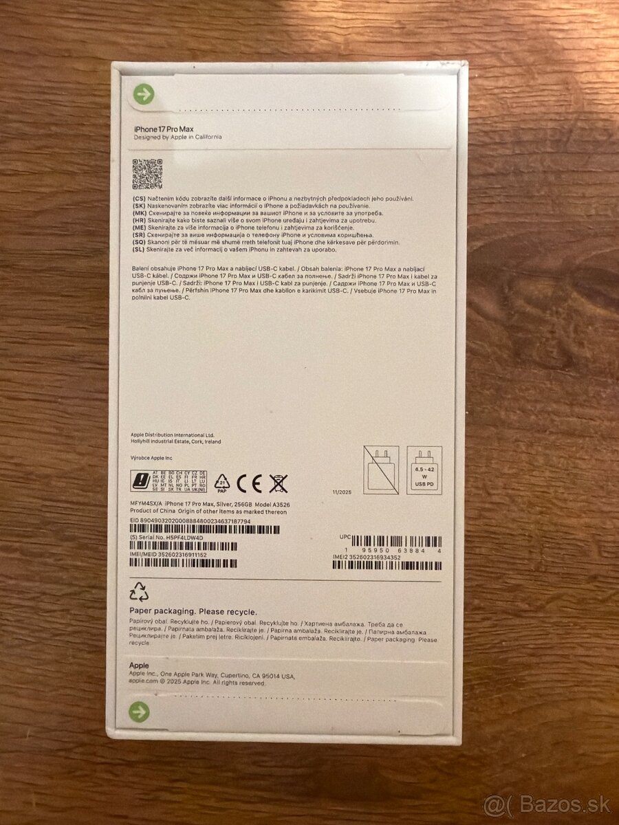 Predám iPhone 17 pro max 256g strieborný - 2