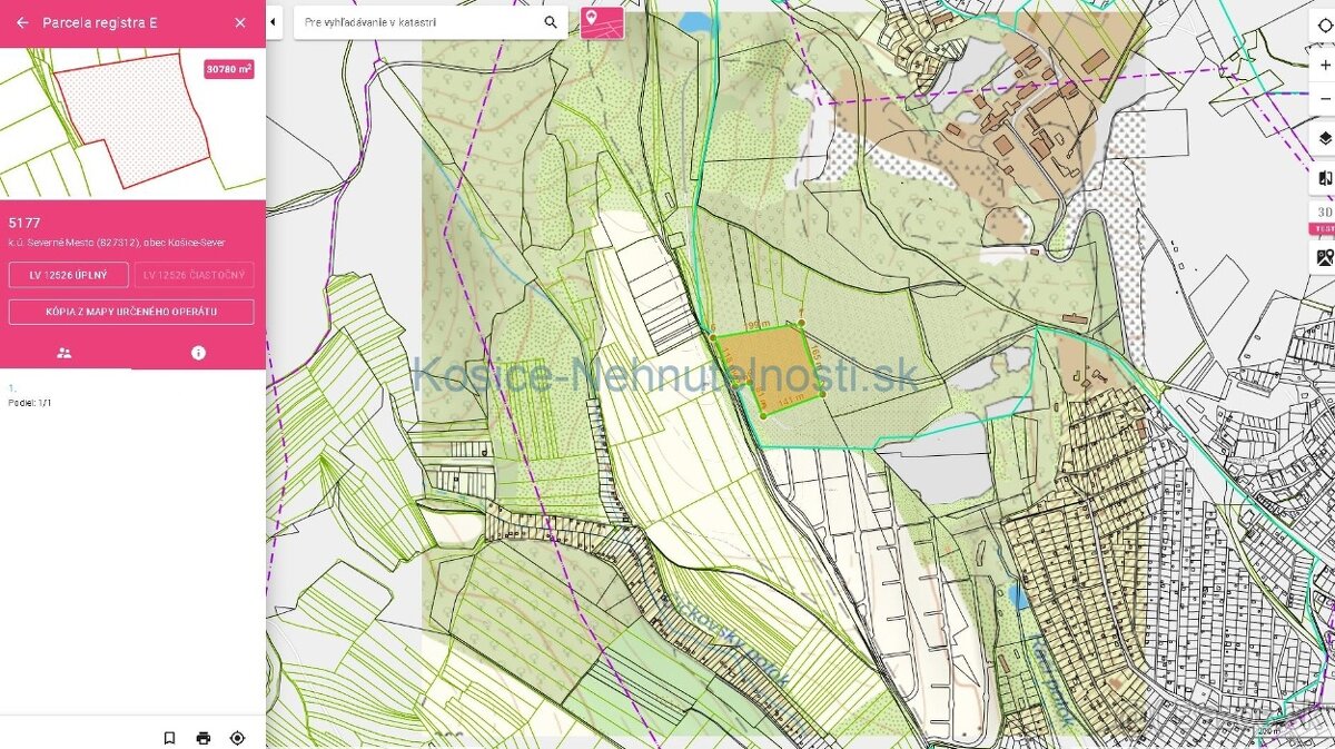 Vhodné pre developera – 30780 m2 poz intravilán Košice Sever - 2