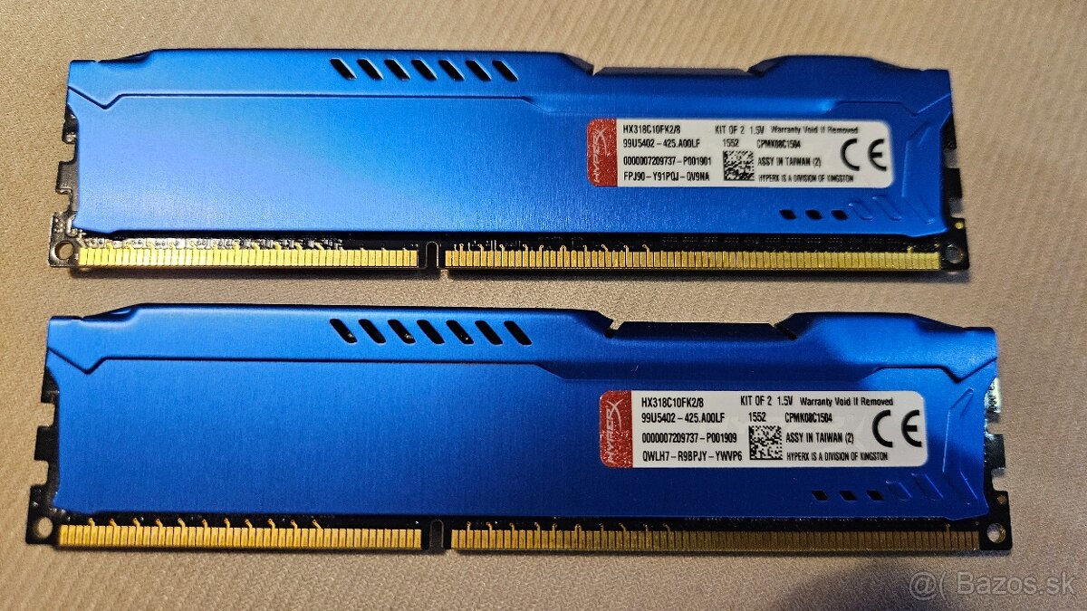 predam KIT 2x4GB DDR3 1866MHz FURY HyperX - 2