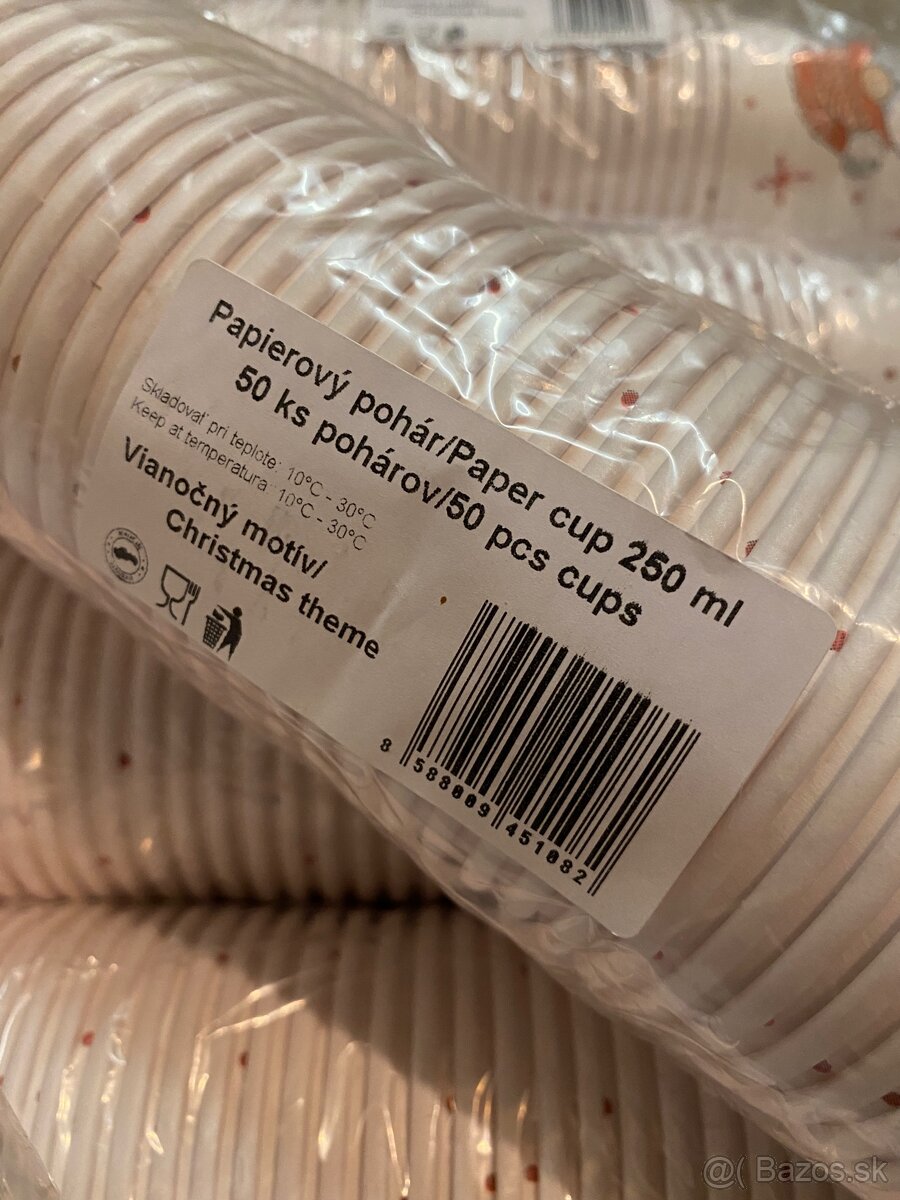 Vianočné papierové poháre 250ml - 2