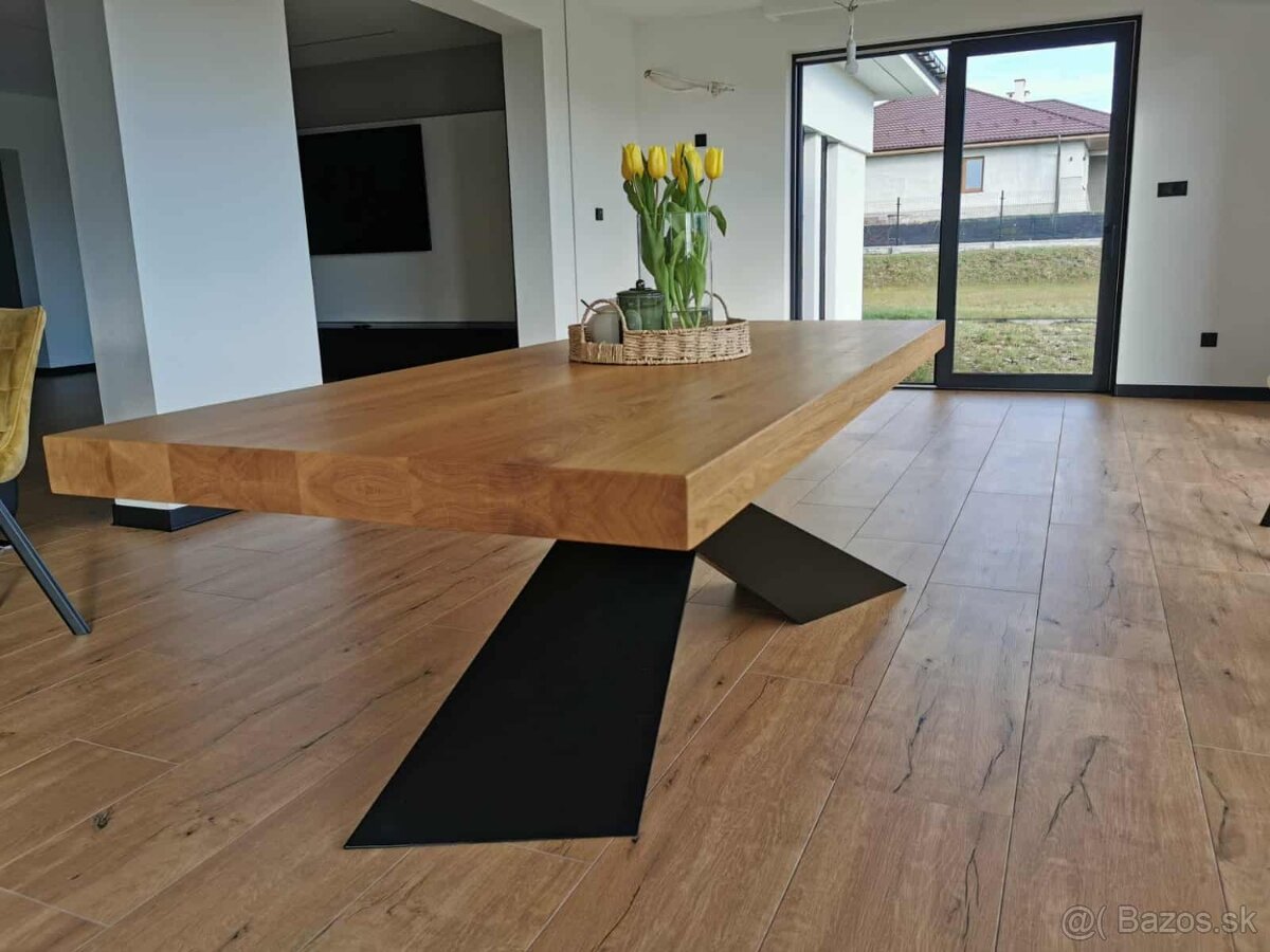 Dubový loftový stôl, moderný - 2