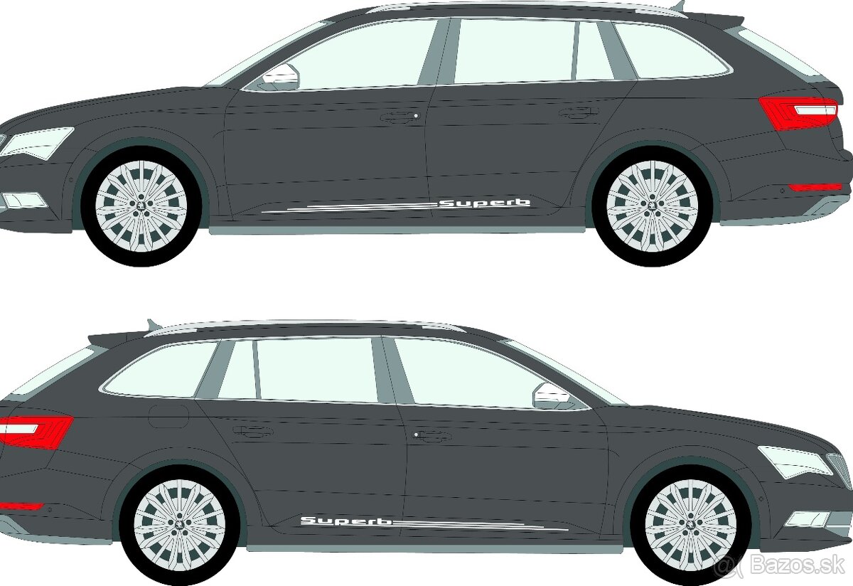 Skoda superb polepy nálepky na boky auta - 2