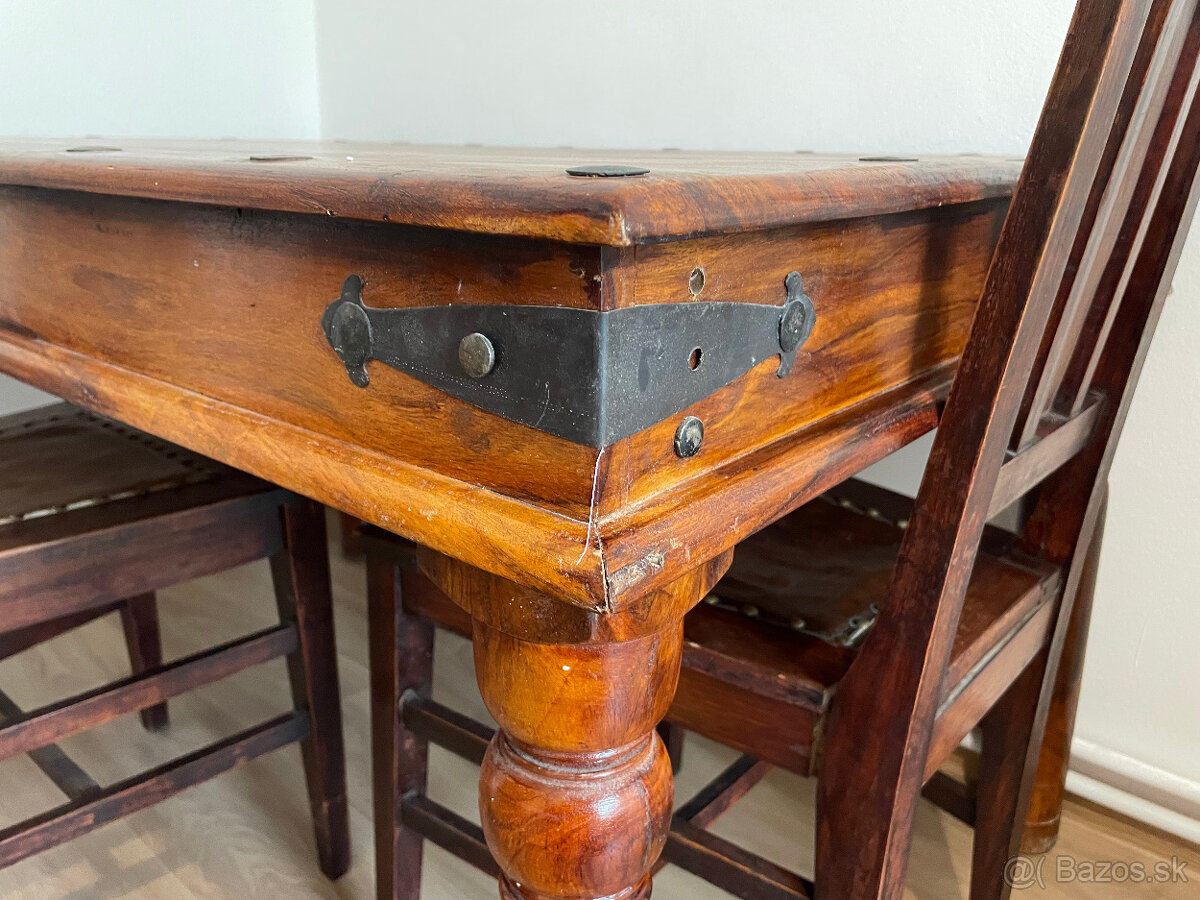 starožitný stôl a stoličky - 2