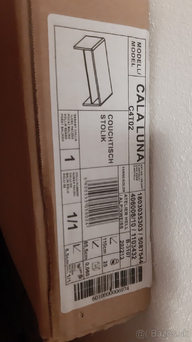 Biely lesklý konferenčný stolík - 2