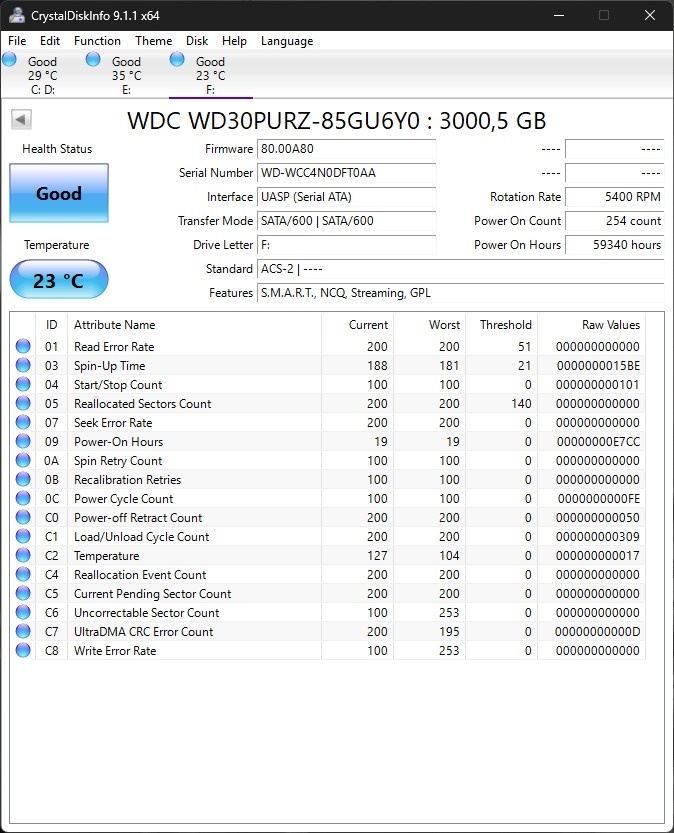 WD30PURZ- 3TB Surveillance HDD - 2