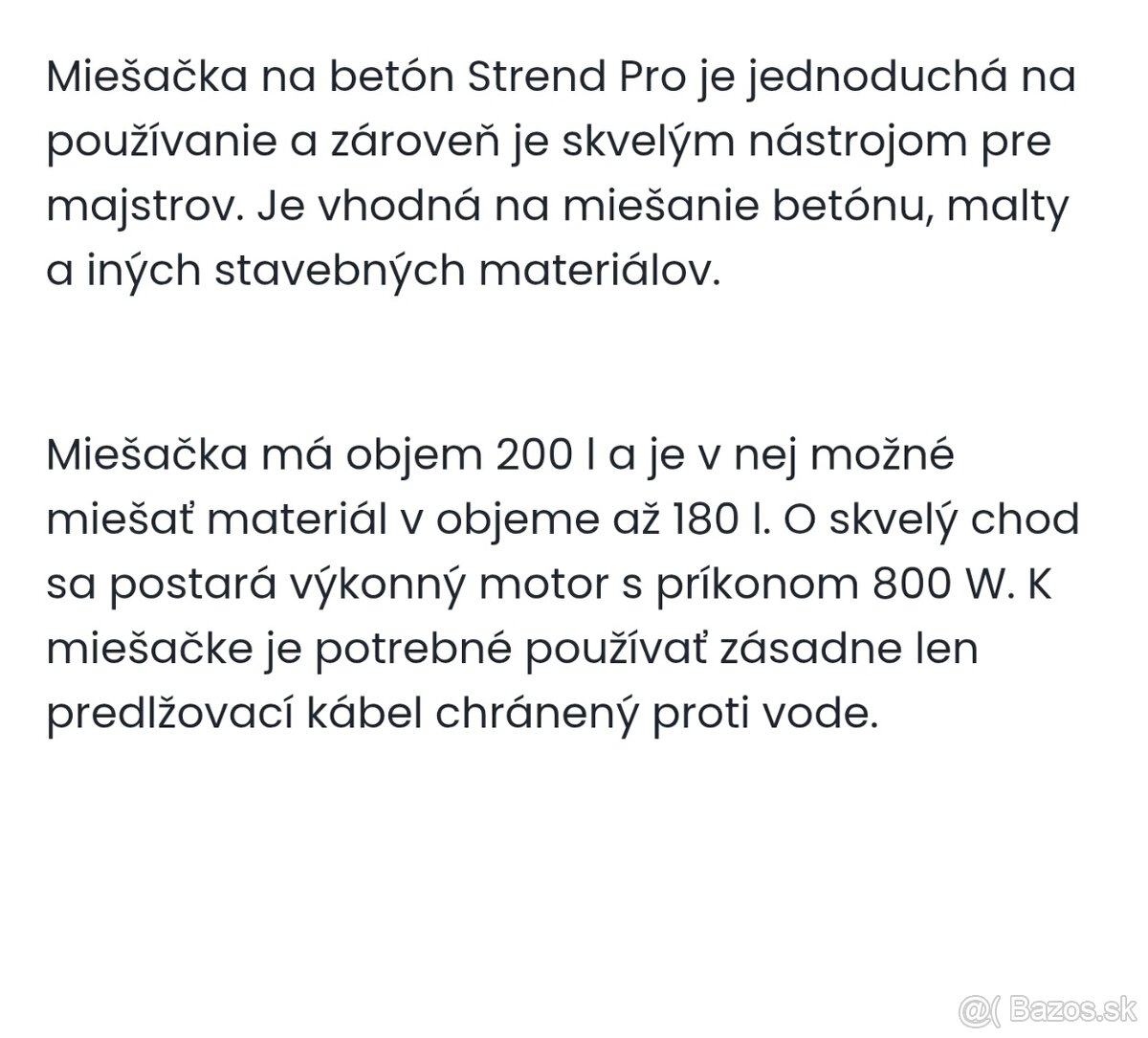 Miešačka 200L - 2