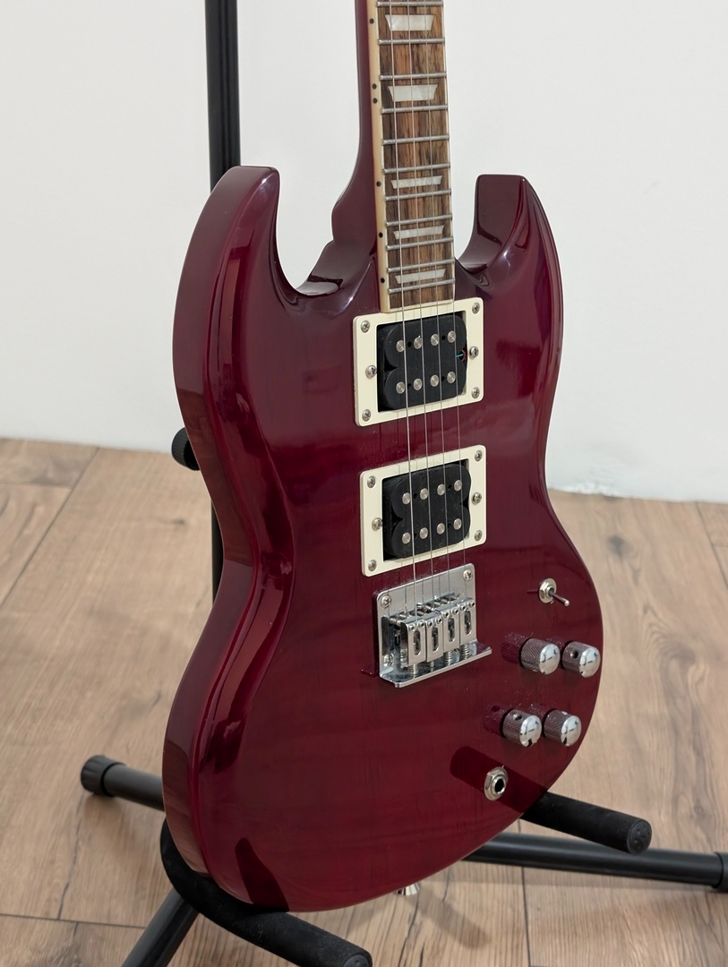 Flight Pioneer Solid Body Cherry Red Electric Ukulele - 2