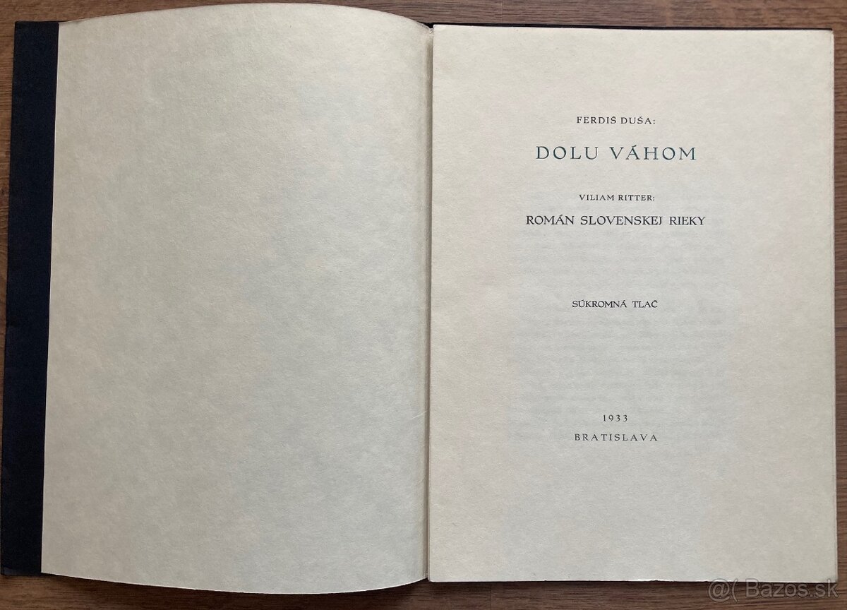 Ferdiš Duša - Dolu Váhom, 1933 - 2