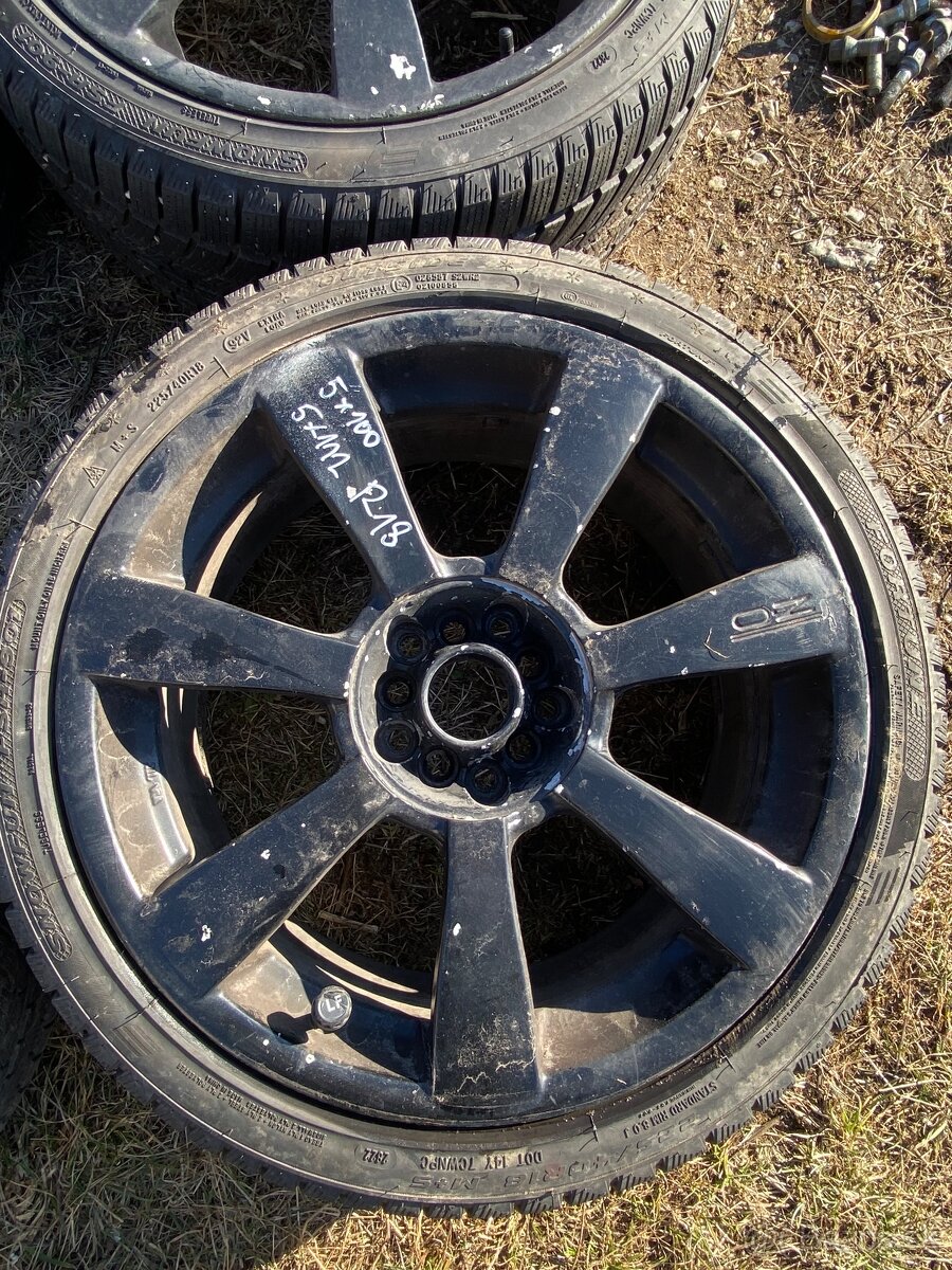 Zimný set alu + pneu OZ R18 dvojrozteč 5x100, 5x112 ET 35 - 2