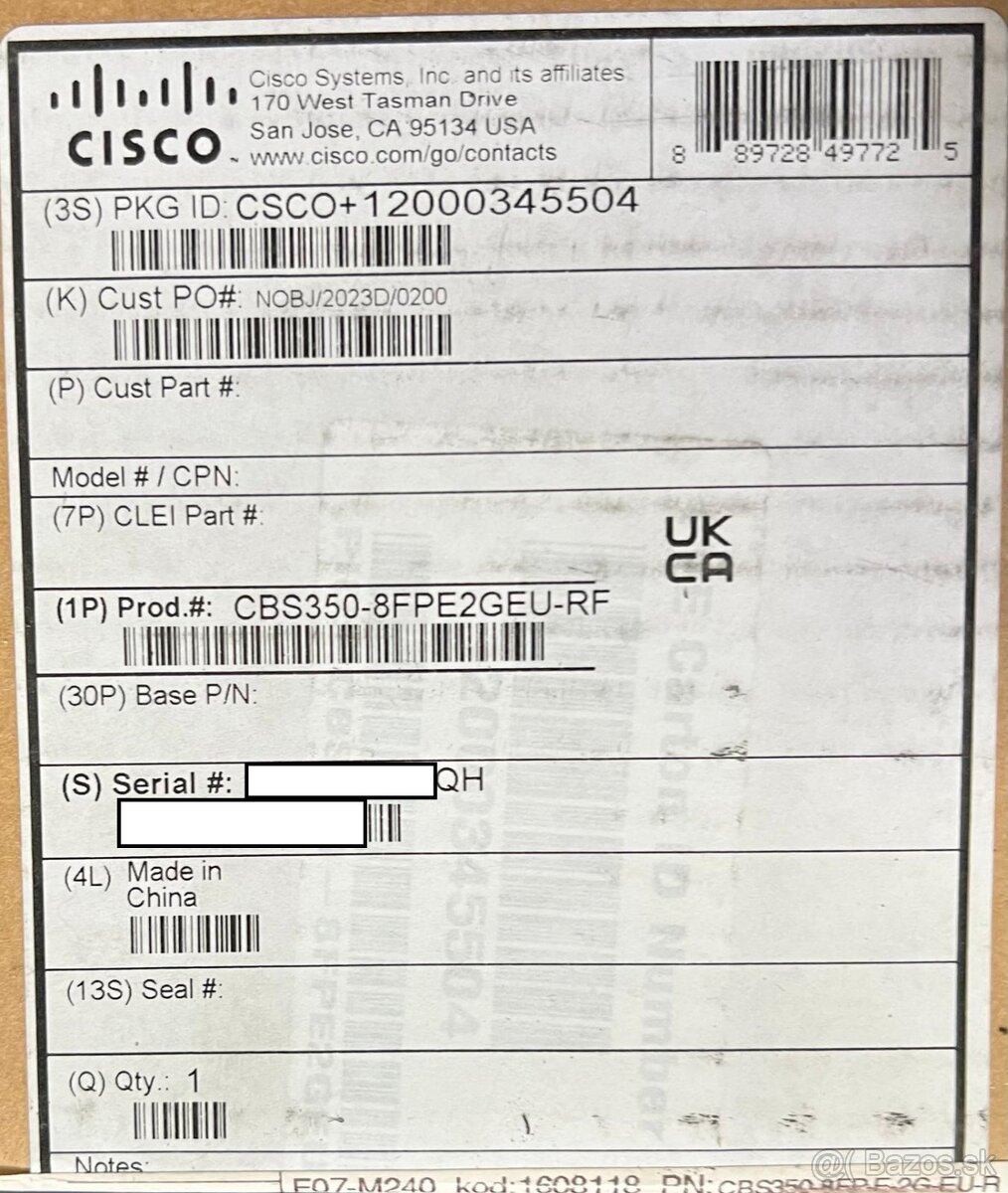 Cisco CBS350-8FP-E-2G-EU Managed 8-port GE, Full PoE+ 120W, - 2