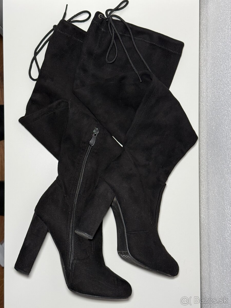 Semišové botfordy čižmy - 2