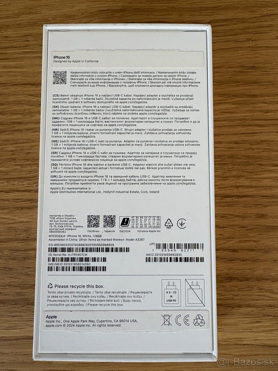 iPhone 16 128GB (white) - 2