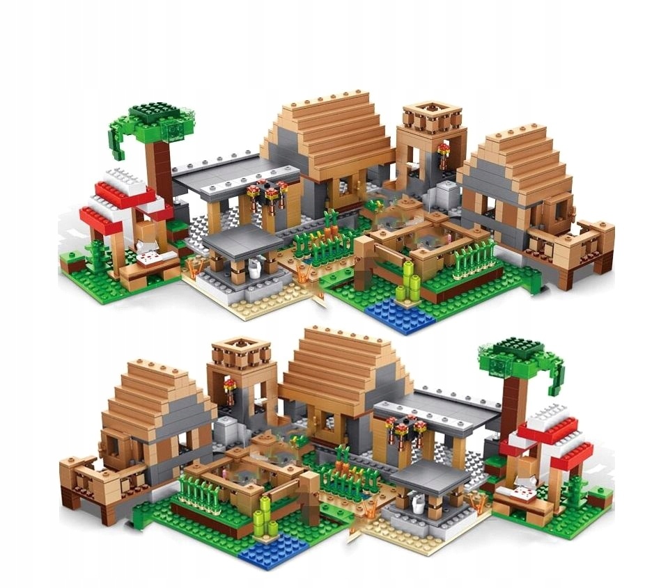 MINECRAFT DEDINA 580 ks stavebnica - 2