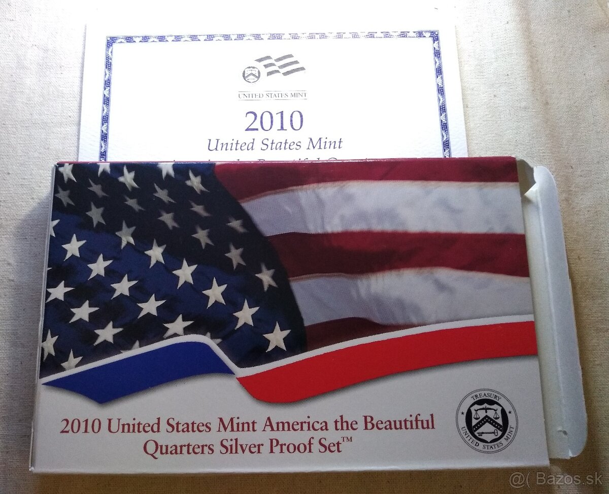 8x Strieborných proof sád "America the Beautiful" 2010-201 - 2