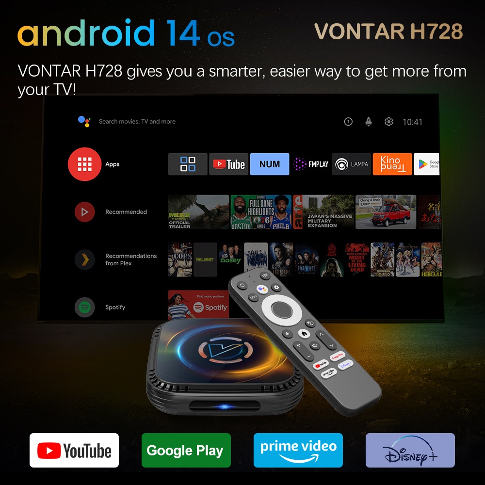 Android TV box Vontar H728, 4K/8K, Octa core A55 - 2