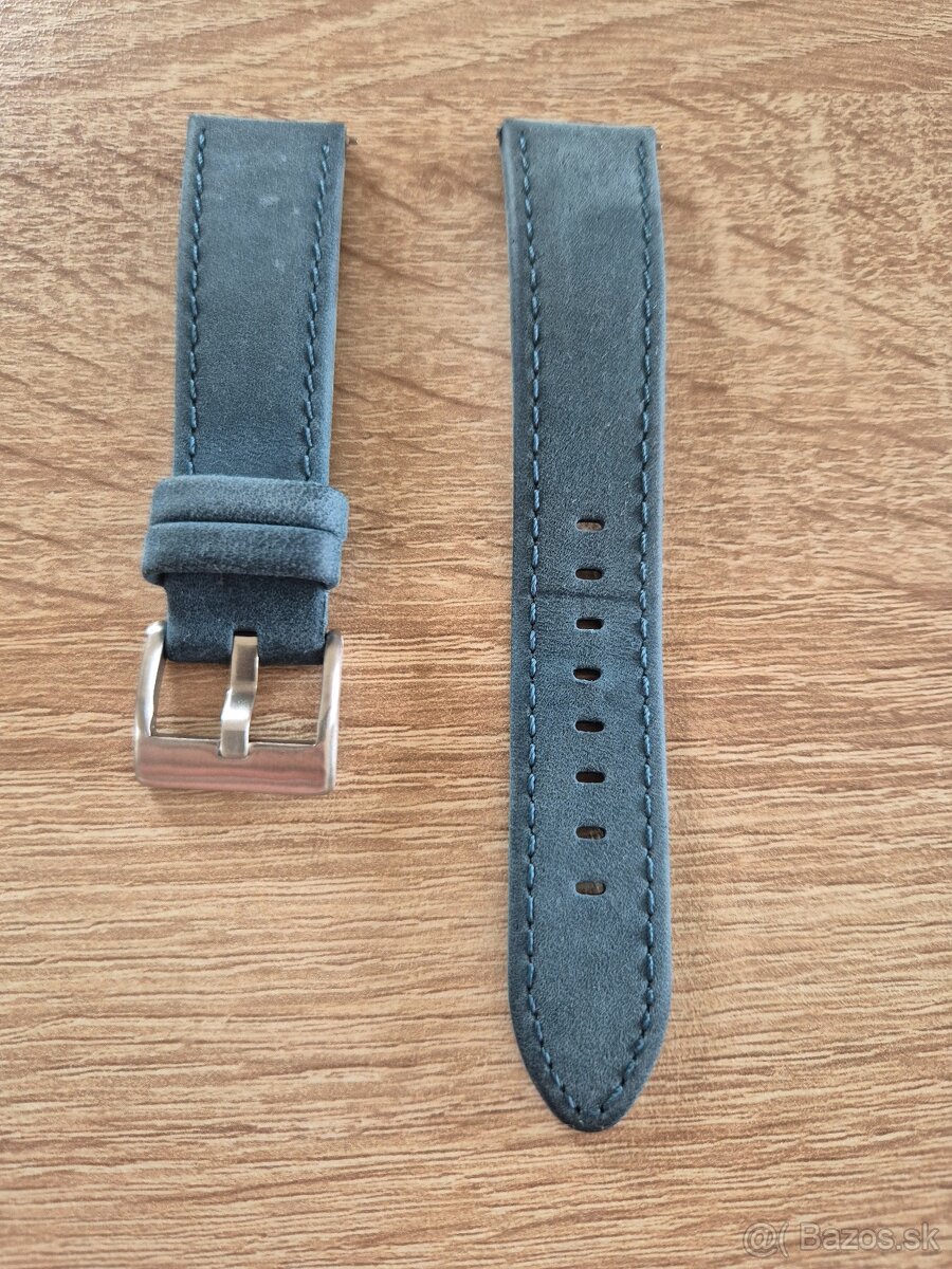 kožený remienok 20mm modrý - 2