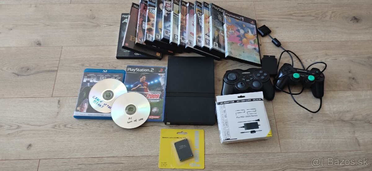 Playstation 2 slim + 128 karta, 2 ovládače - 2