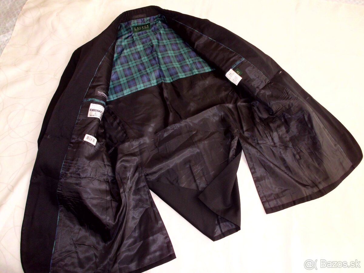 Ralph Lauren pánske vlnené sako čierne L - 2