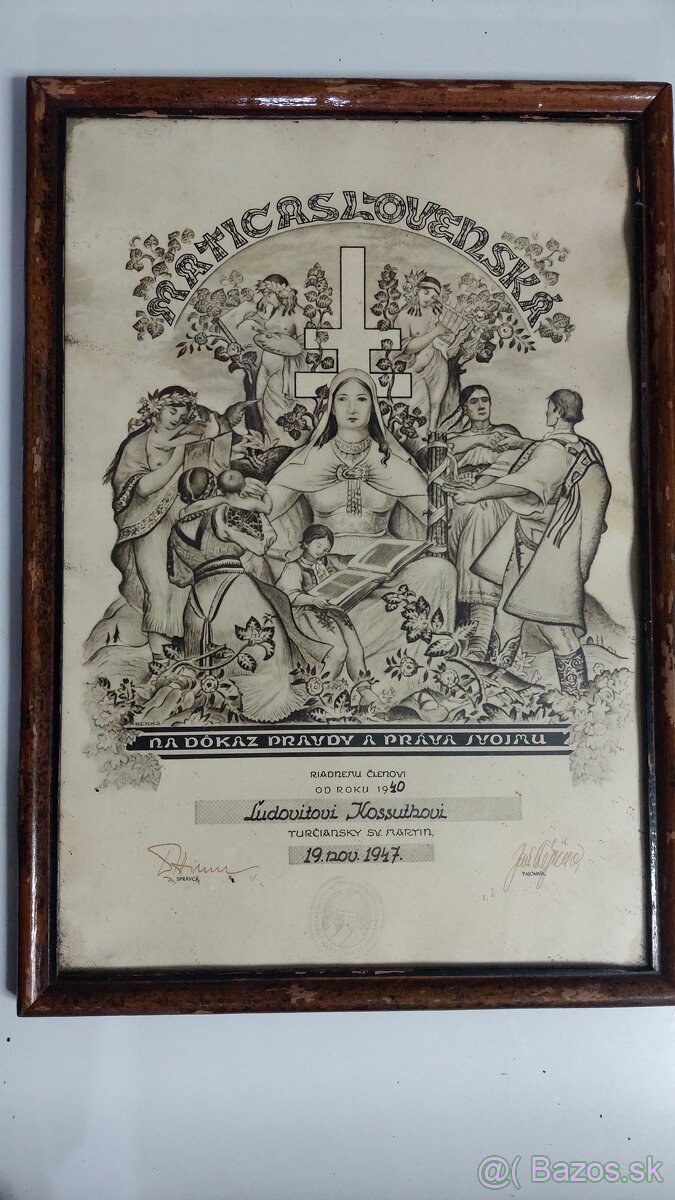 MARTIN BENKA-MATICA SLIVENSKA LITOGRAFIA ČLENSKÝ DIPLOM - 2