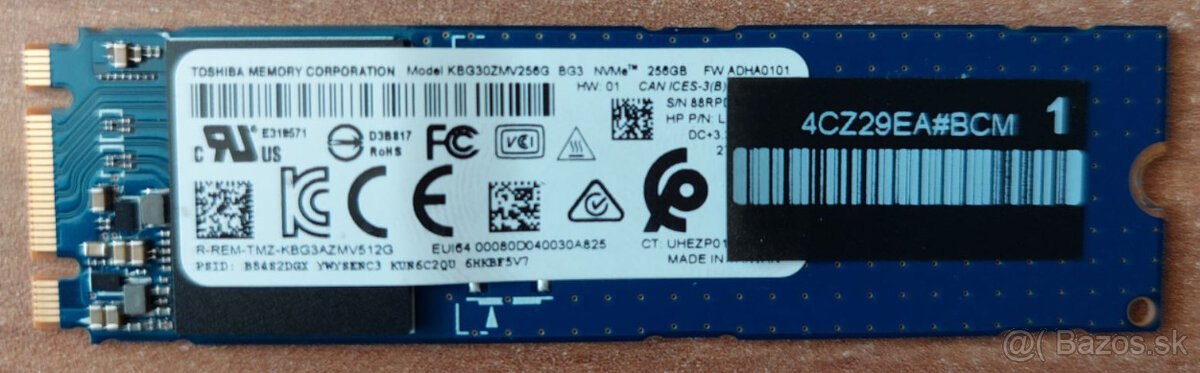 Predam pouzivane disky SSD M.2 256GB - 2