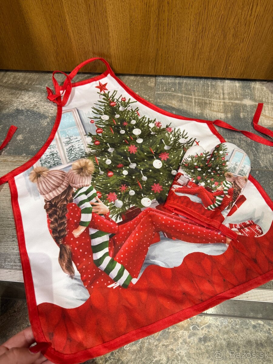 Vianočná detská zástera s chňapkou - 2