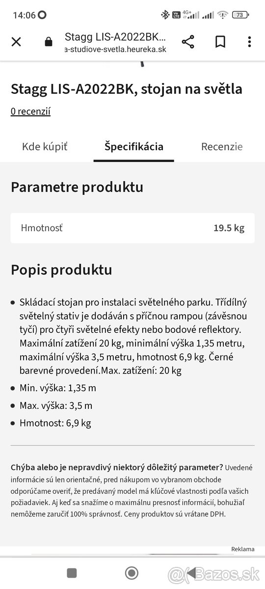 Stojan na svetelnú techniku - 2