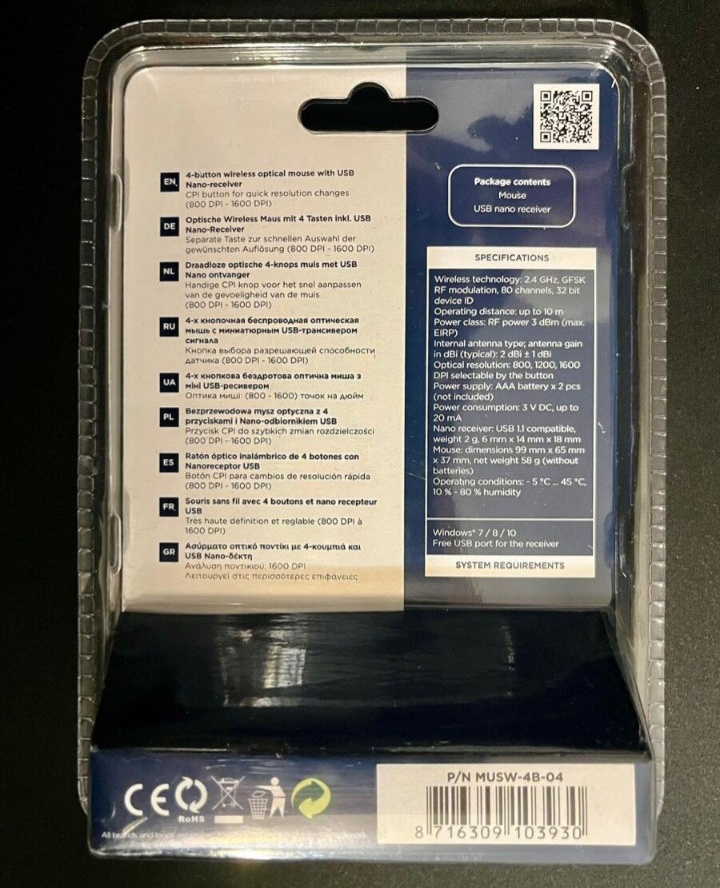 Gembird Bezdrôtová optická myš s nano prijímačom - NOVÁ - 2