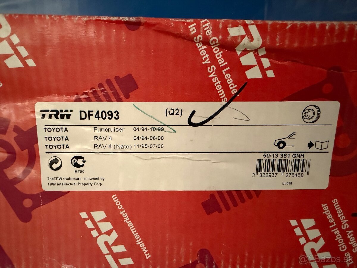 Brzdové kotúče TRW DF4093 - 2