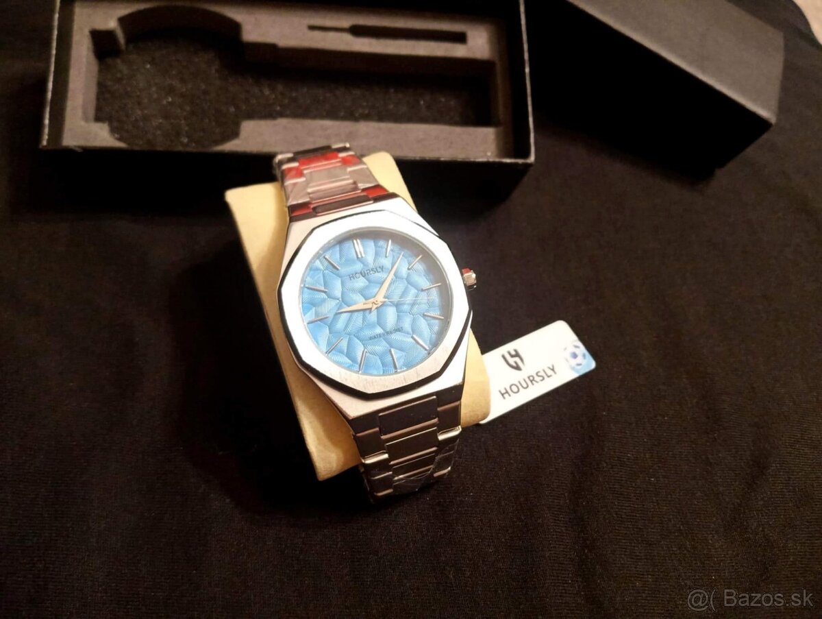 Nové elegantné pánske hodinky s modrým - 2